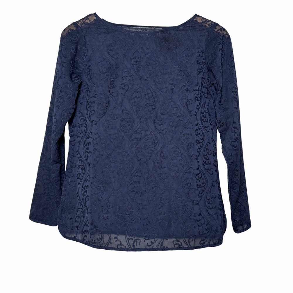 Fairy Grunge Sheer Lace Top Women S Navy Whimsigoth Goth Mesh Blouse